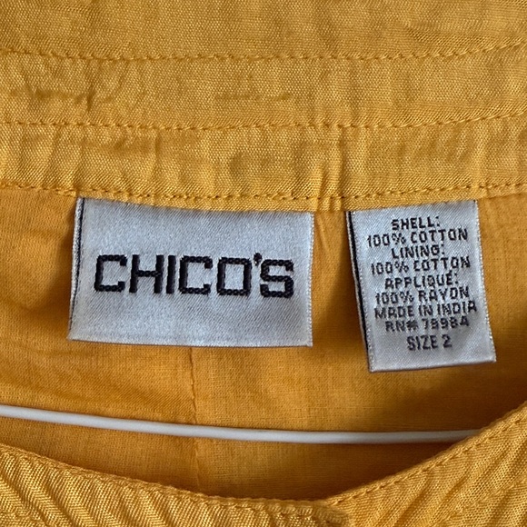 Chico's Mustard 100% Cotton Jacket - Picture 5 of 5